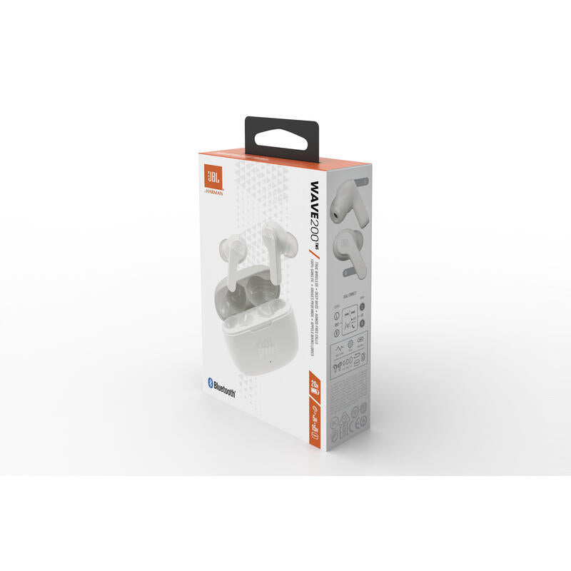 JBL Wave 200 TWS - Auriculares Intraurais Bluetooth Brancos