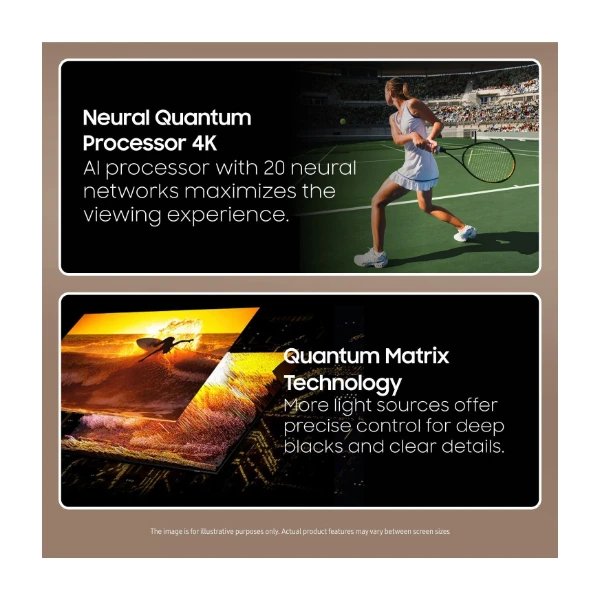 TV Samsung da 55" TQ55QN85CATXXC Neo QLED Smart TV, 4K Ultra HD, Tizen, processore Quantum Matrix Gaming 120Hz con AI