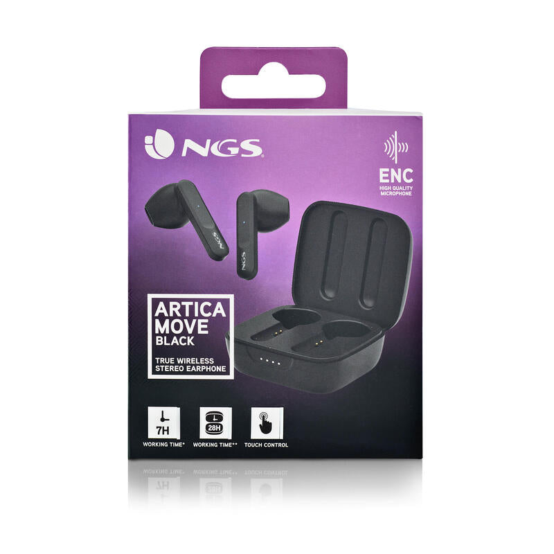 NGS Artica Move Black - Auriculares Intraurales Bluetooth Negros