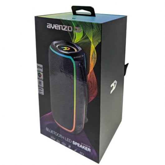 Avenzo AV-SP3007B - Altavoz Portátil LED Bluetooth Negro Altavoces | AVENZO