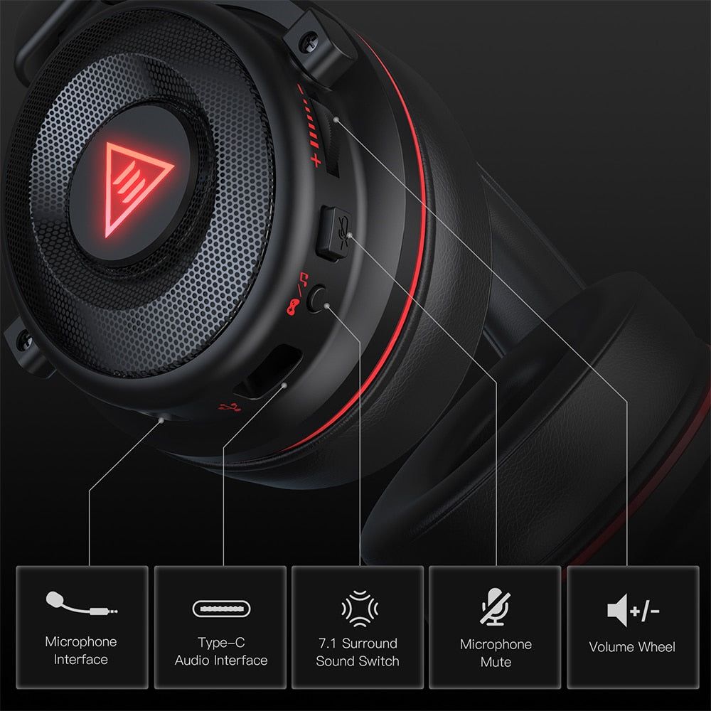 E900/E900 Pro Auriculares Gamer 7.1 Surround para PC con USB/3,5 mm y Micrófono 0 | Hifi Media Store