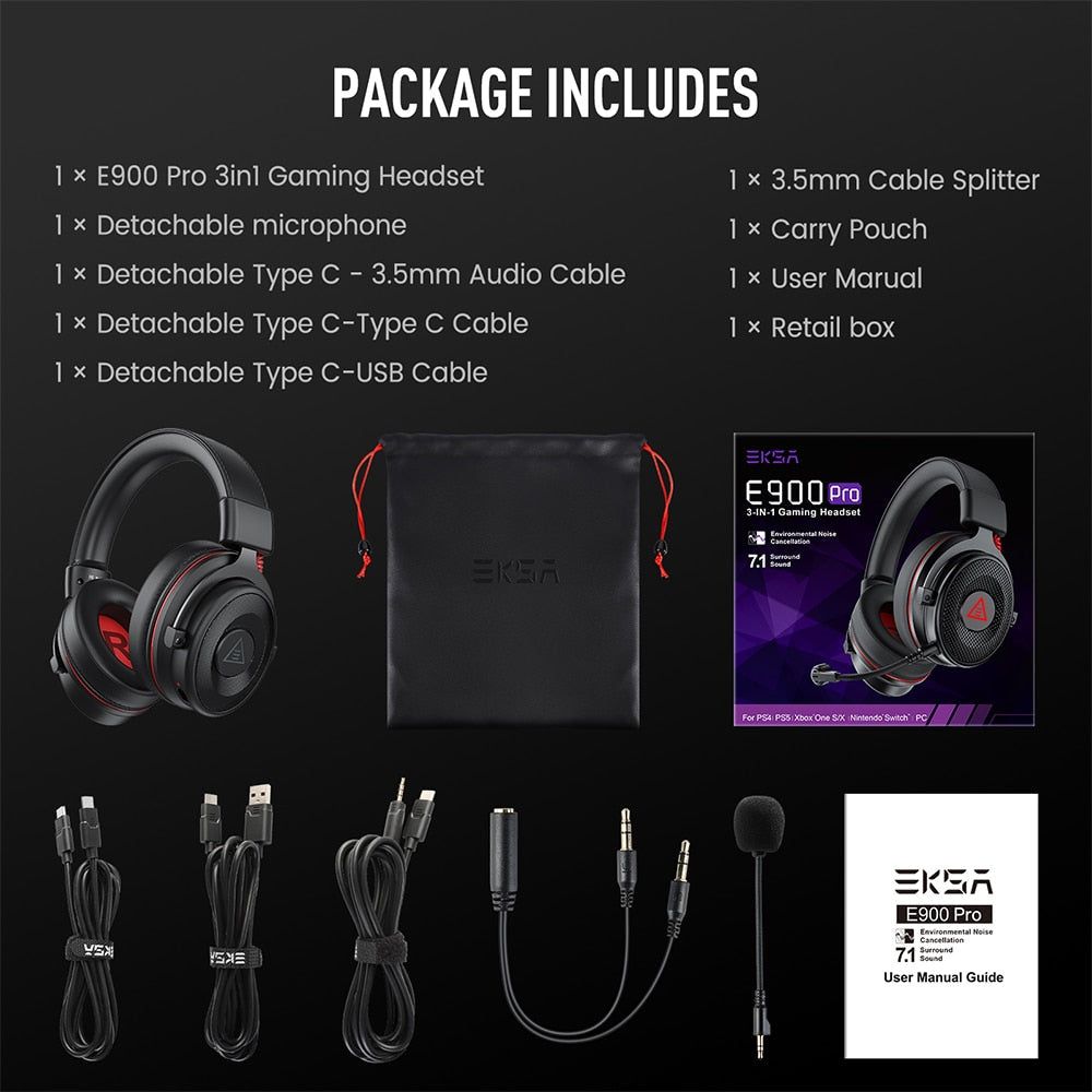 E900/E900 Pro Auriculares Gamer 7.1 Surround para PC con USB/3,5 mm y Micrófono 0 | Hifi Media Store