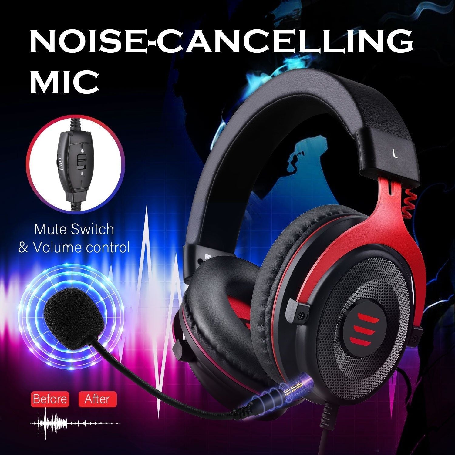 E900/E900 Pro Auriculares Gamer 7.1 Surround para PC con USB/3,5 mm y Micrófono 0 | Hifi Media Store