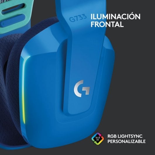 Logitech G733 Lightspeed RGB - Auriculares con Micrófono Inalámbricos Gaming Azules