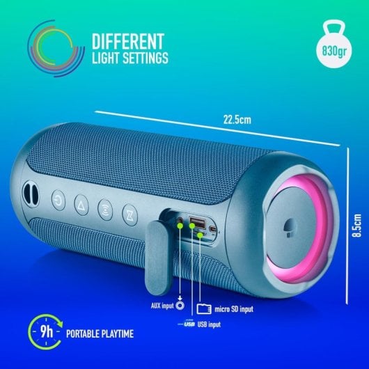 NGS Roller Furia 3 - Enceinte Portable Bluetooth Bleue