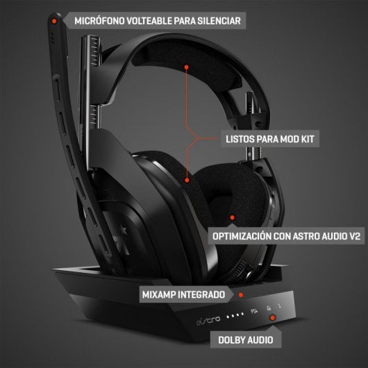 Astro Gaming A50 - Auscultadores Sem Fios Gaming + Estação Base PS4/PC/Mac