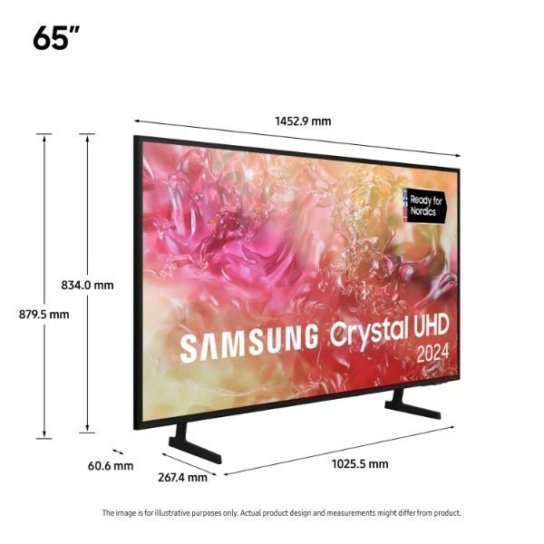 Samsung TV 65" TU65DU7105KXXC LED Ultra HD 4K, HDR, Smart TV, Tizen