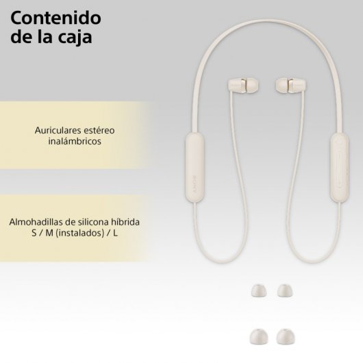 Sony WI-C100 - Auriculares Bluetooth Beige Todos los auriculares | SONY