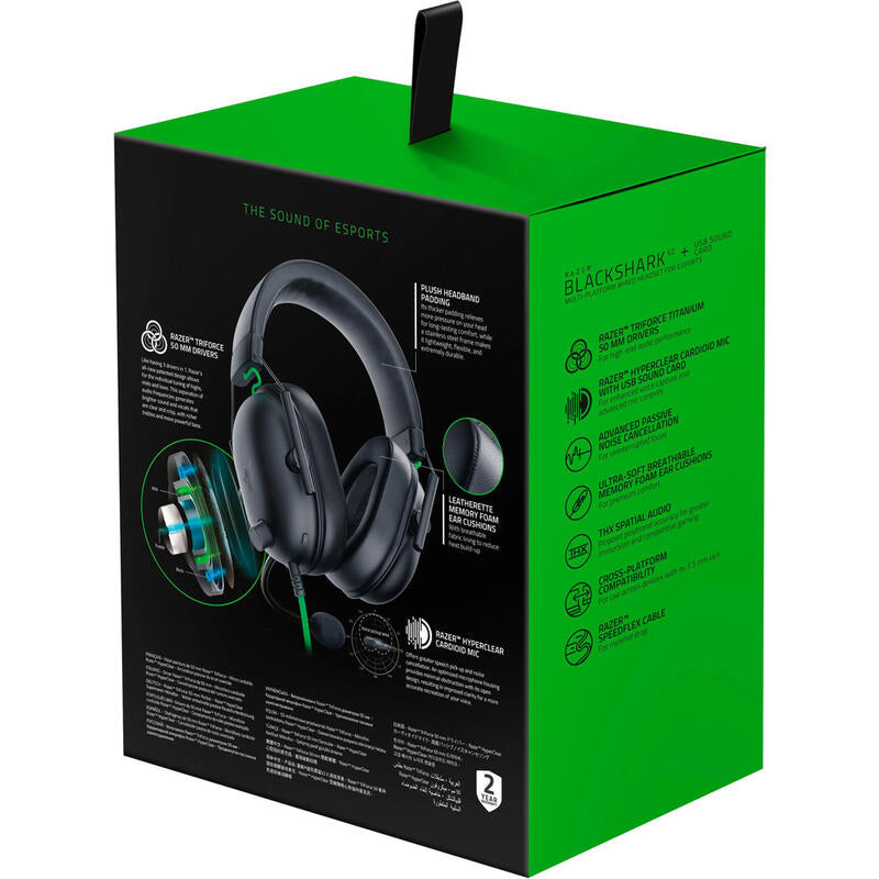 Razer BlackShark V2 X - Auriculares Gaming 7.1 Multiplataforma con Cable, Jack 3.5mm Negros Todos los auriculares | RAZER