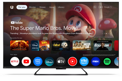 TV QLED Sharp 55" 55HR7265E 4K UHD, Google TV, 144Hz Gaming, Smart TV
