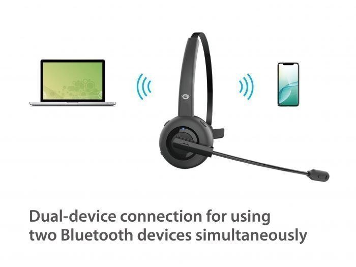 Conceptronic POLONA03BD - Wireless Bluetooth Headset with Charging Station