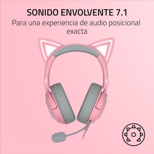 Kraken Kitty V2 - Auriculares RGB Gaming Rosa