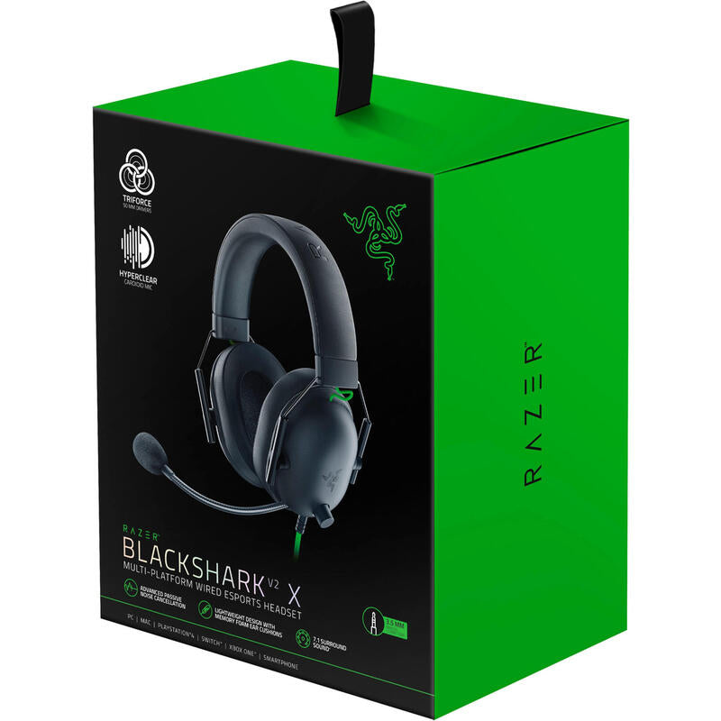 Razer BlackShark V2 X - Auriculares Gaming 7.1 Multiplataforma con Cable, Jack 3.5mm Negros Todos los auriculares | RAZER