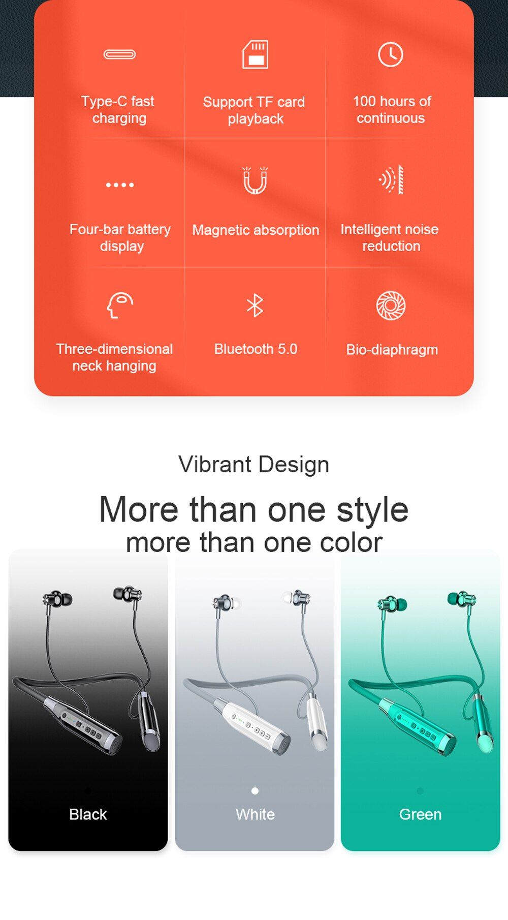 A12 Magnetic Bluetooth Earbuds with Neckband | Hifi Media Store