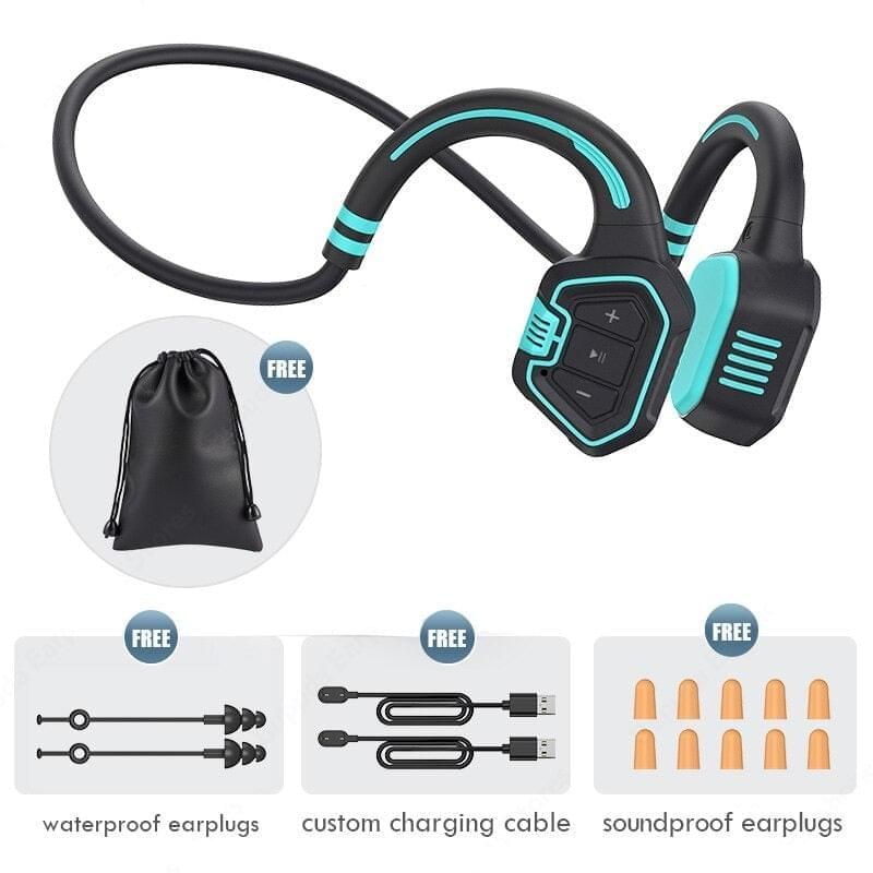 AS9 Auriculares de conducción ósea Azul Global | Hifi Media Store