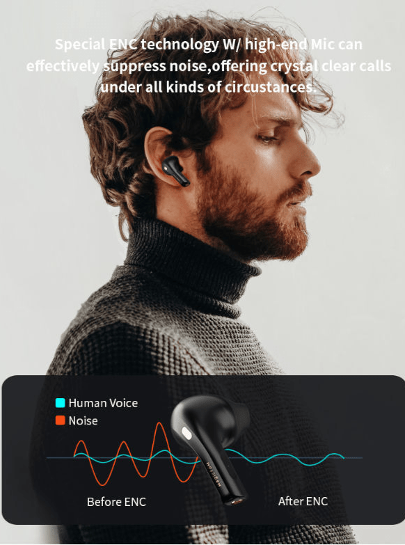 Airtoms Pro Auriculares Bluetooth con cancelación de ruido ENC | Hifi Media Store