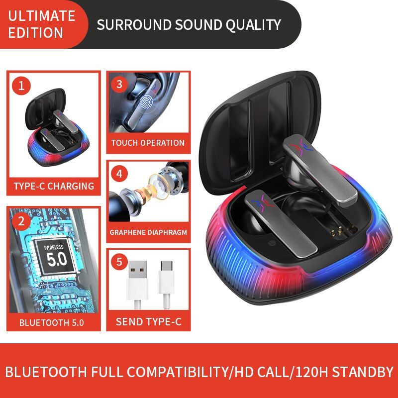 B18 Gaming Earbuds Black Global | Hifi Media Store