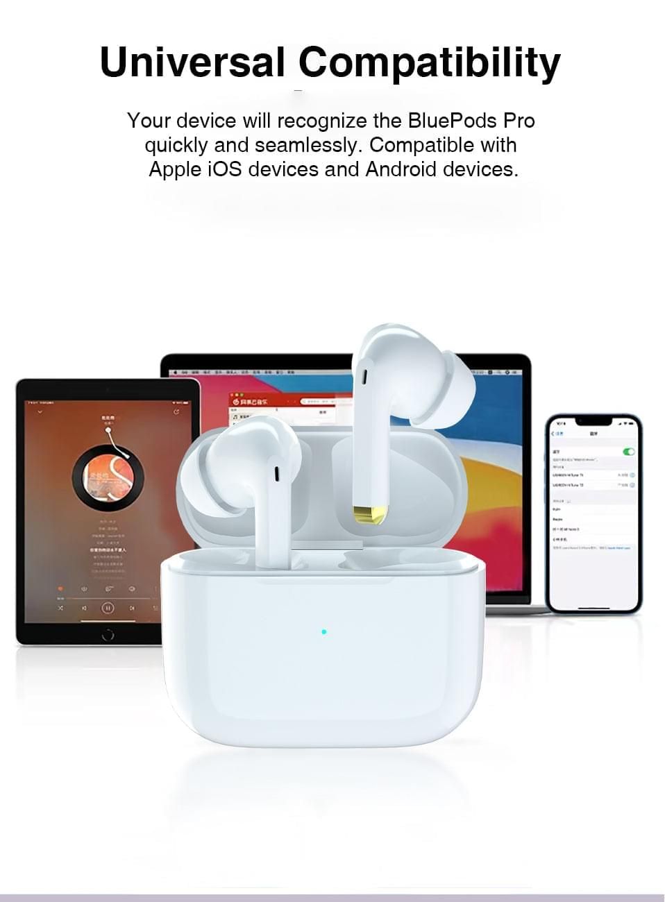 Bluepods Pro - Auriculares Bluetooth con Cancelación de Ruido ANC | Hifi Media Store