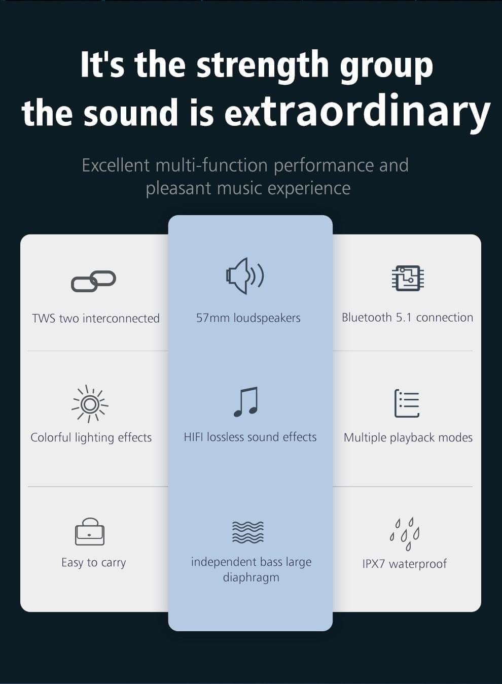 Bluetooth Portable Speaker Model S53 with HIFI Stereo Sound | Hifi Media Store