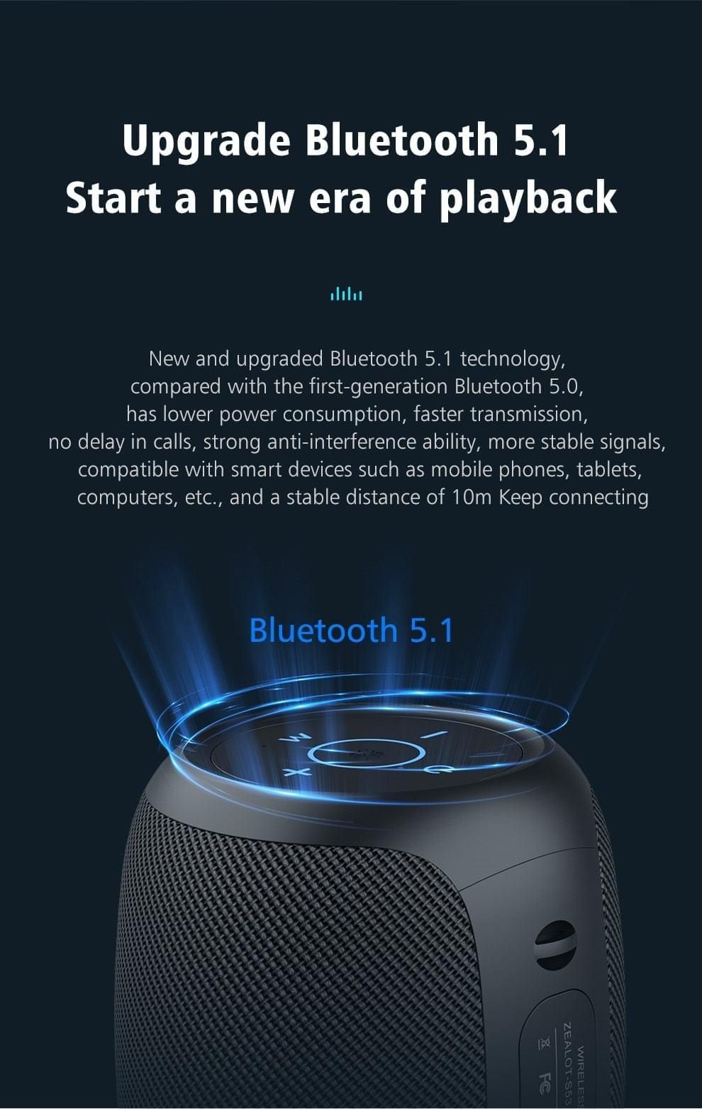 Bluetooth Portable Speaker Model S53 with HIFI Stereo Sound | Hifi Media Store