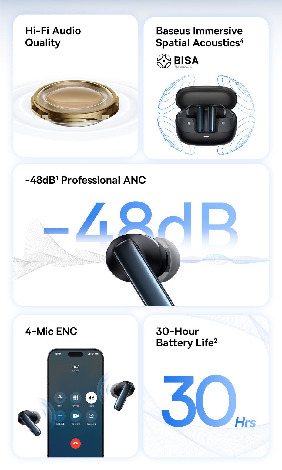 Bowie M2s Bluetooth Earbuds with ANC and Spatial Audio | Hifi Media Store