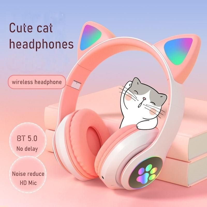 Cat Wireless Headphone model AKS28 With LED RGB | Hifi Media Store