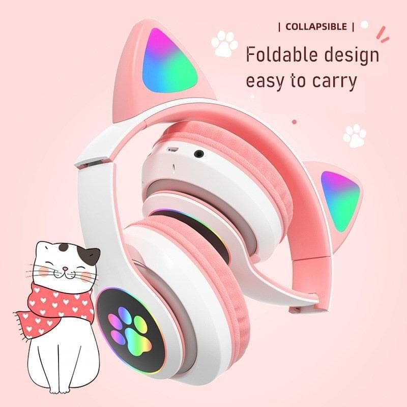 Cat Wireless Headphone model AKS28 With LED RGB | Hifi Media Store