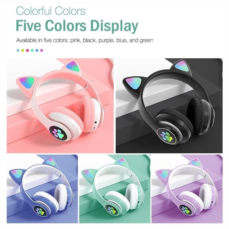 Cat Wireless Headphone model AKS28 With LED RGB | Hifi Media Store