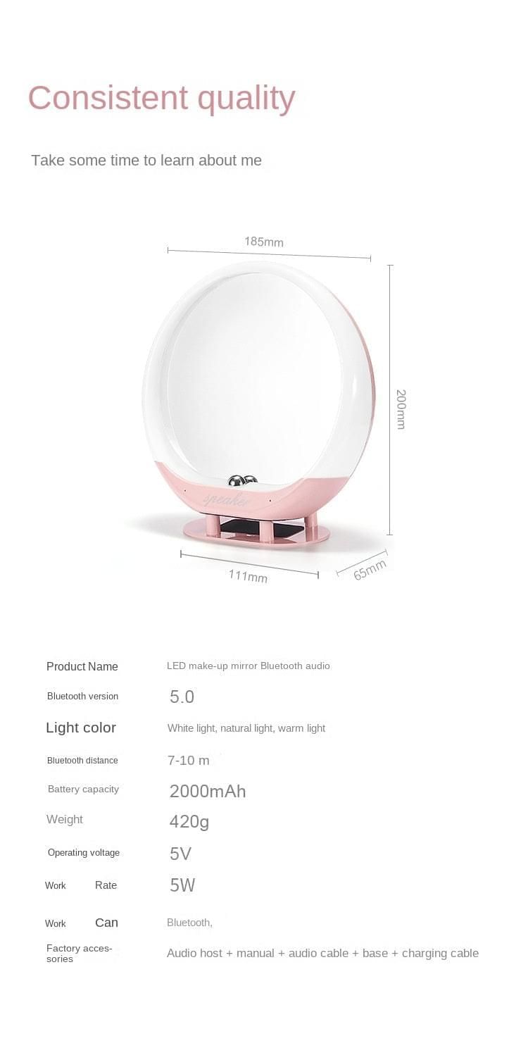Cosmetic Mirror and Bluetooth Speaker with Ambient Light | Hifi Media Store