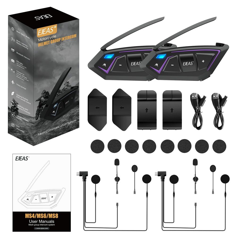 EJEAS MS8 Intercomunicador para Moto con Tecnología de Malla | Hifi Media Store
