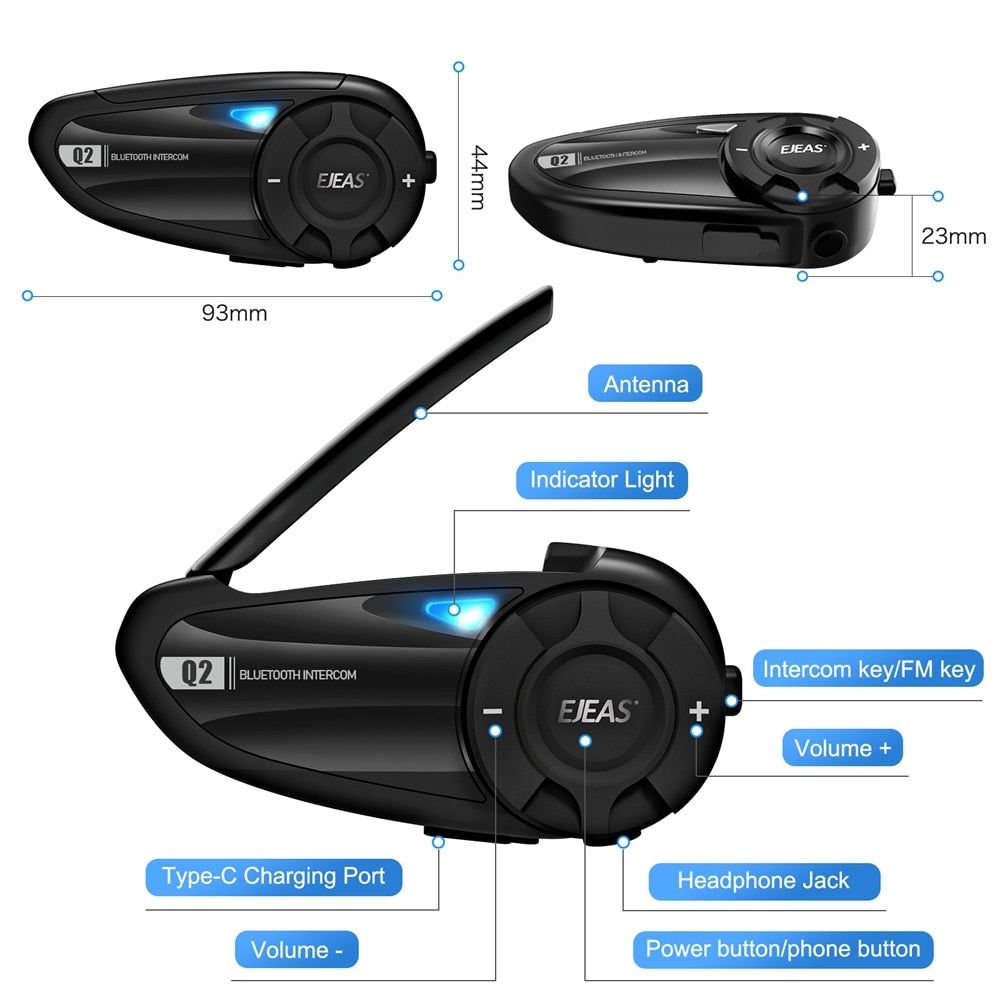 EJEAS Q2 Motorcycle Intercom with Remote Control | Hifi Media Store