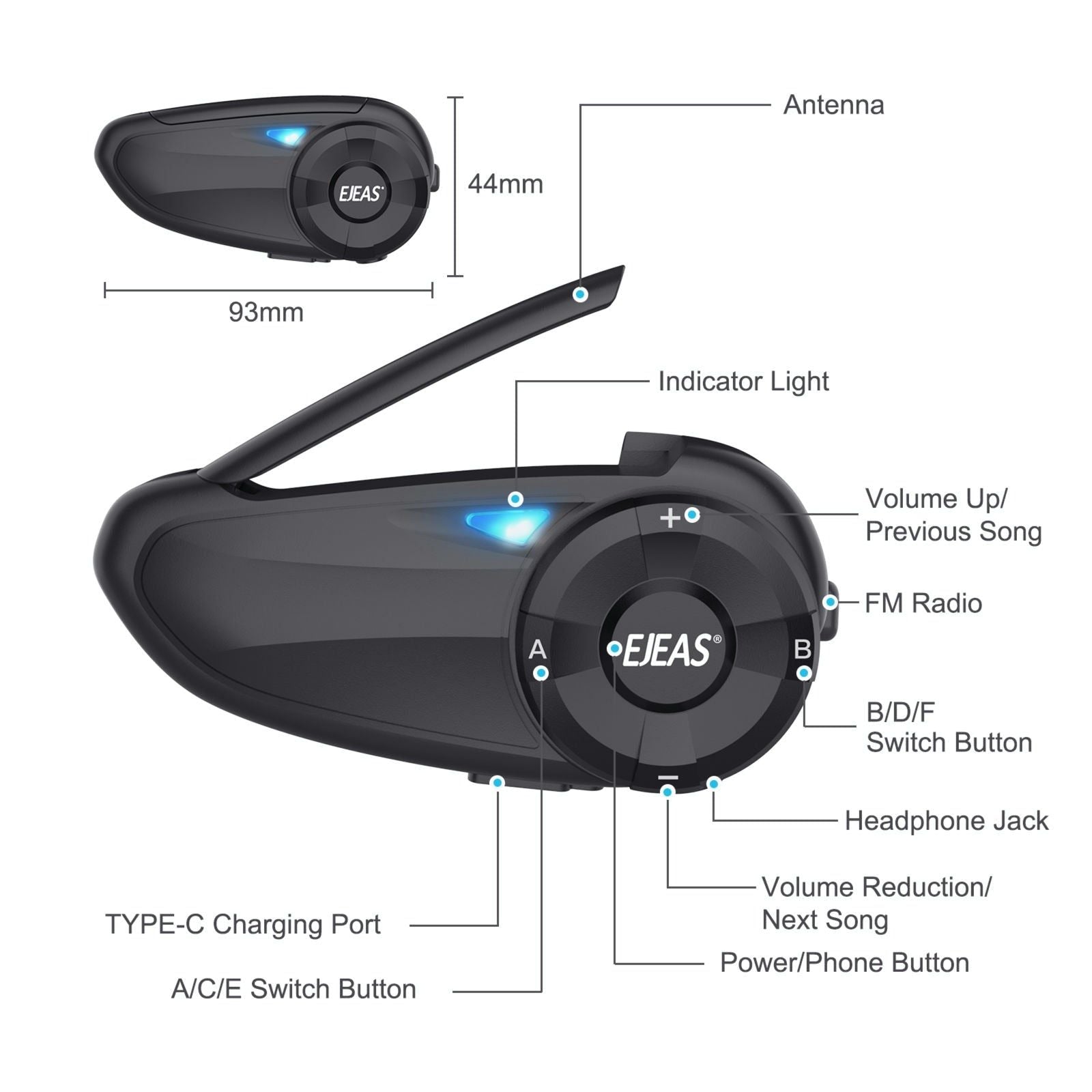 EJEAS Q7 Intercomunicador de moto | Hifi Media Store