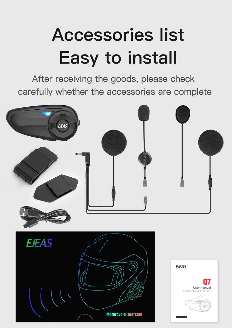 EJEAS Q7 Intercomunicador de moto | Hifi Media Store