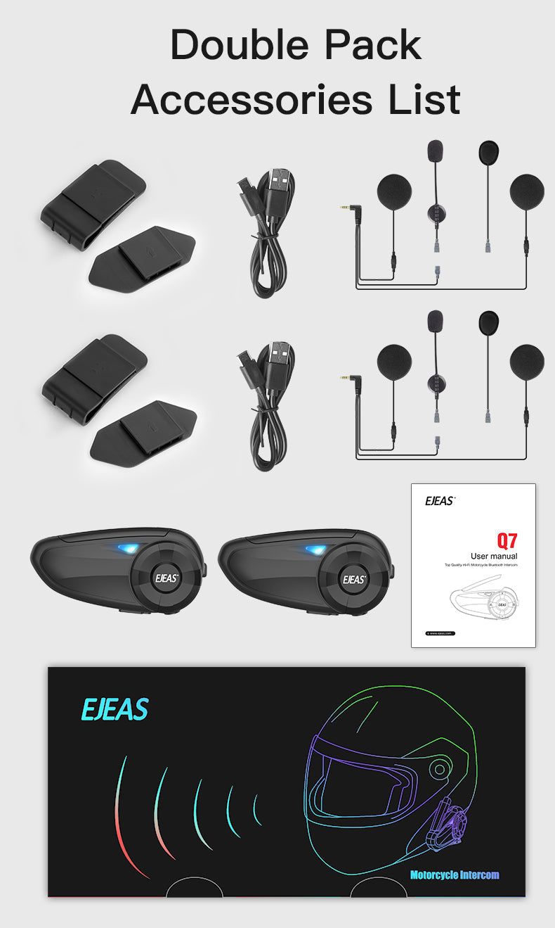EJEAS Q7 Intercomunicador de moto | Hifi Media Store