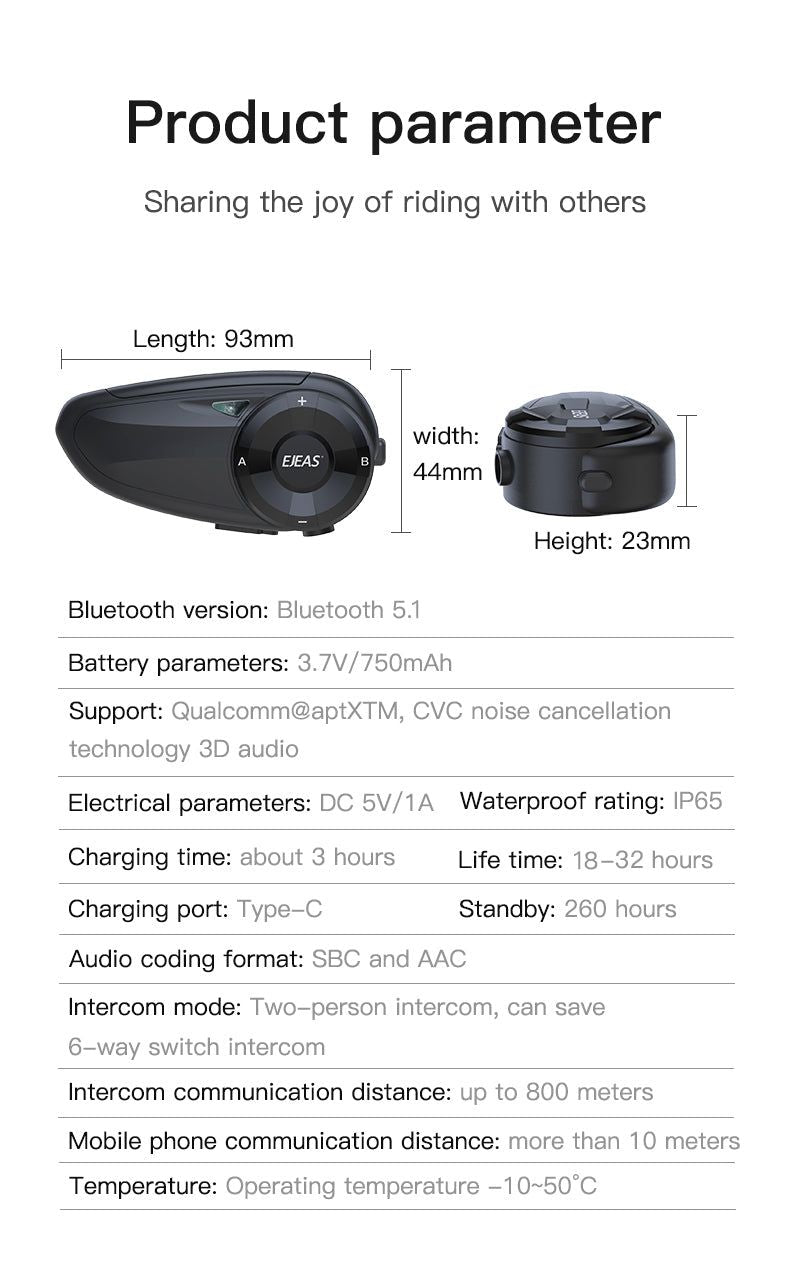 EJEAS Q7 Intercomunicador de moto | Hifi Media Store