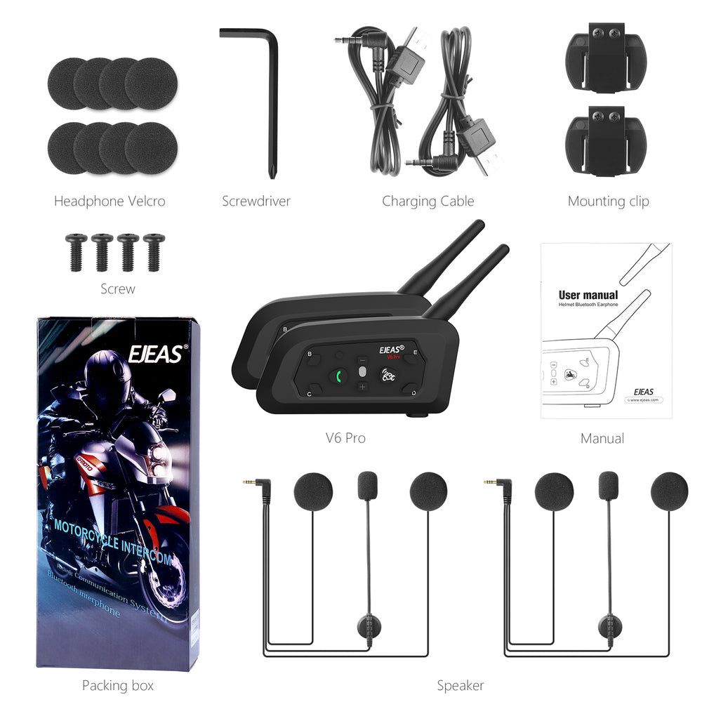 EJEAS V6 PRO Intercomunicador para Moto | Hifi Media Store