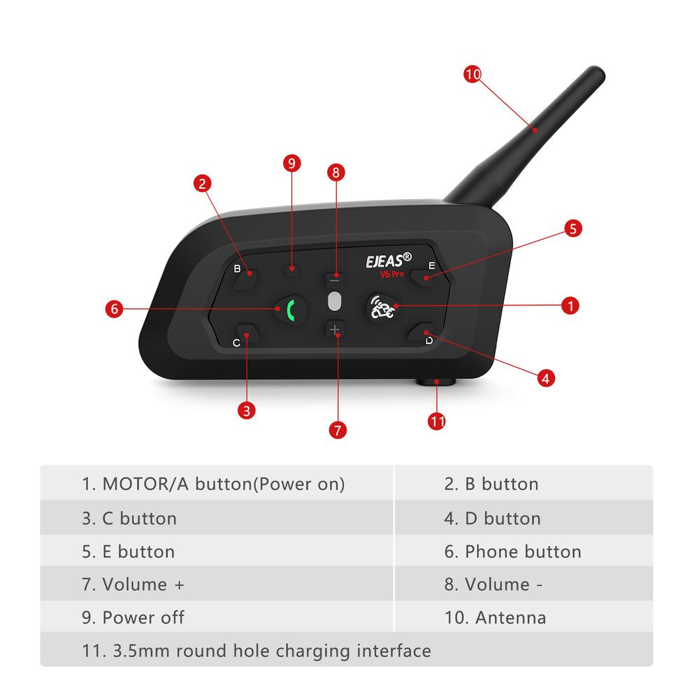 EJEAS V6 PRO Intercomunicador para Moto | Hifi Media Store