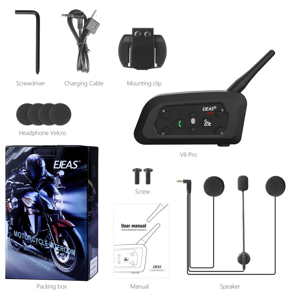 EJEAS V6 PRO Intercomunicador para Moto | Hifi Media Store