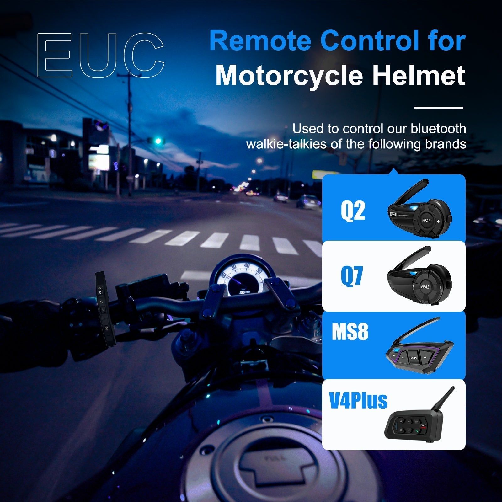 EJEAS V7 Intercomunicador Bluetooth para Moto con Control Remoto | Hifi Media Store
