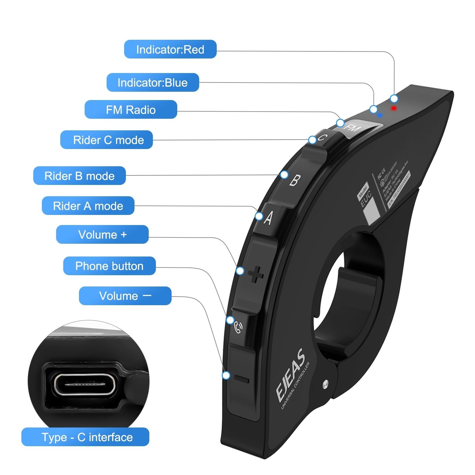 EJEAS V7 Intercomunicador Bluetooth para Moto con Control Remoto | Hifi Media Store