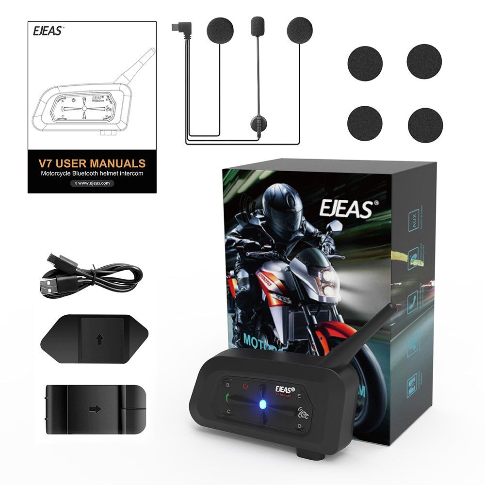 EJEAS V7 Intercomunicador Bluetooth para Moto con Control Remoto | Hifi Media Store