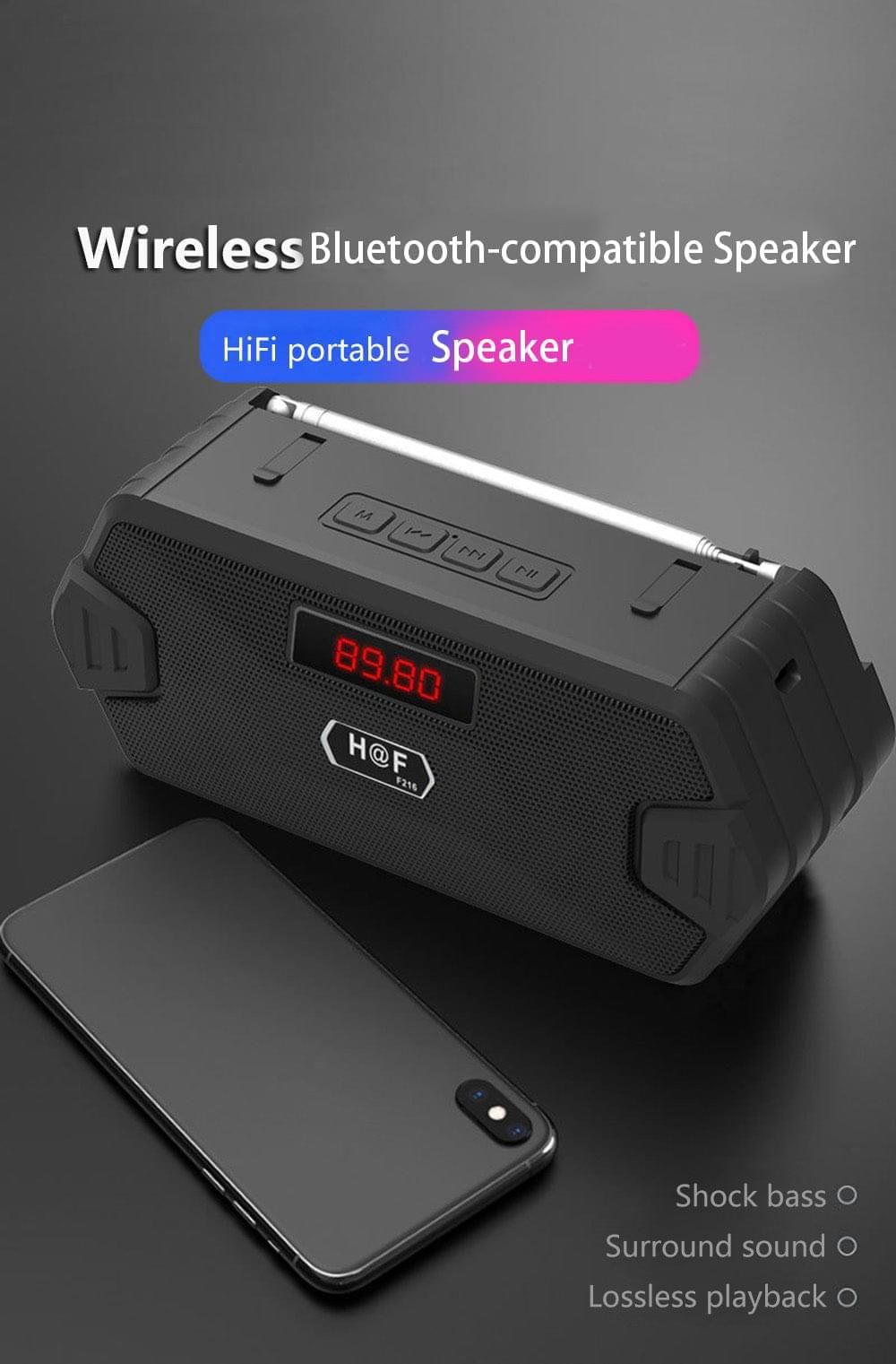 F216 Portable Bluetooth Speaker With FM Radio | Hifi Media Store