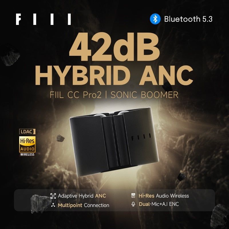 FIIL CC Pro2 Hi-Res Bluetooth Earbuds with Hybrid ANC and LDAC | Hifi Media Store