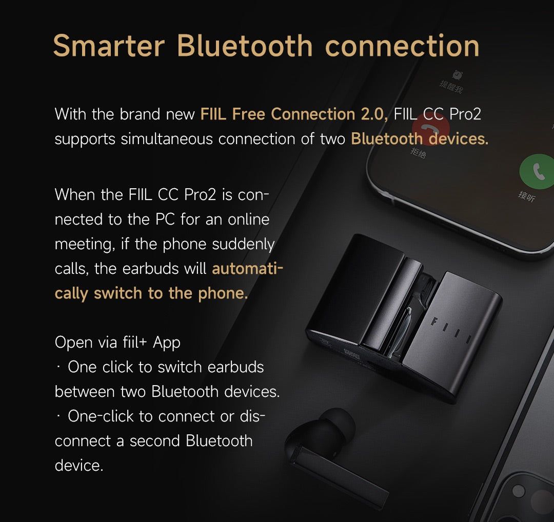 FIIL CC Pro2 Hi-Res Bluetooth Earbuds with Hybrid ANC and LDAC | Hifi Media Store
