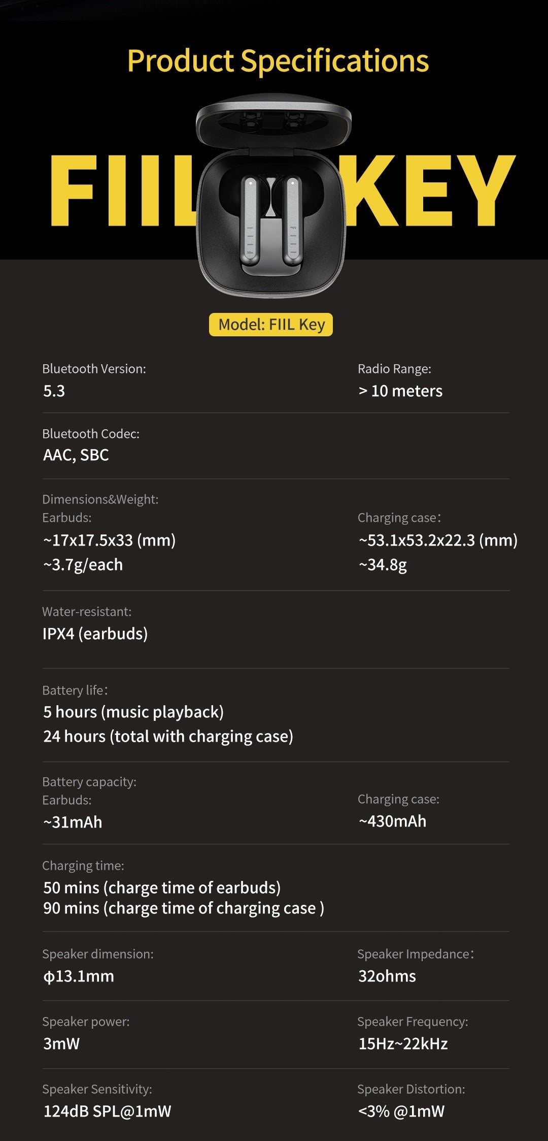 FIIL Key Bluetooth Earbuds with Dual-Mic | Hifi Media Store