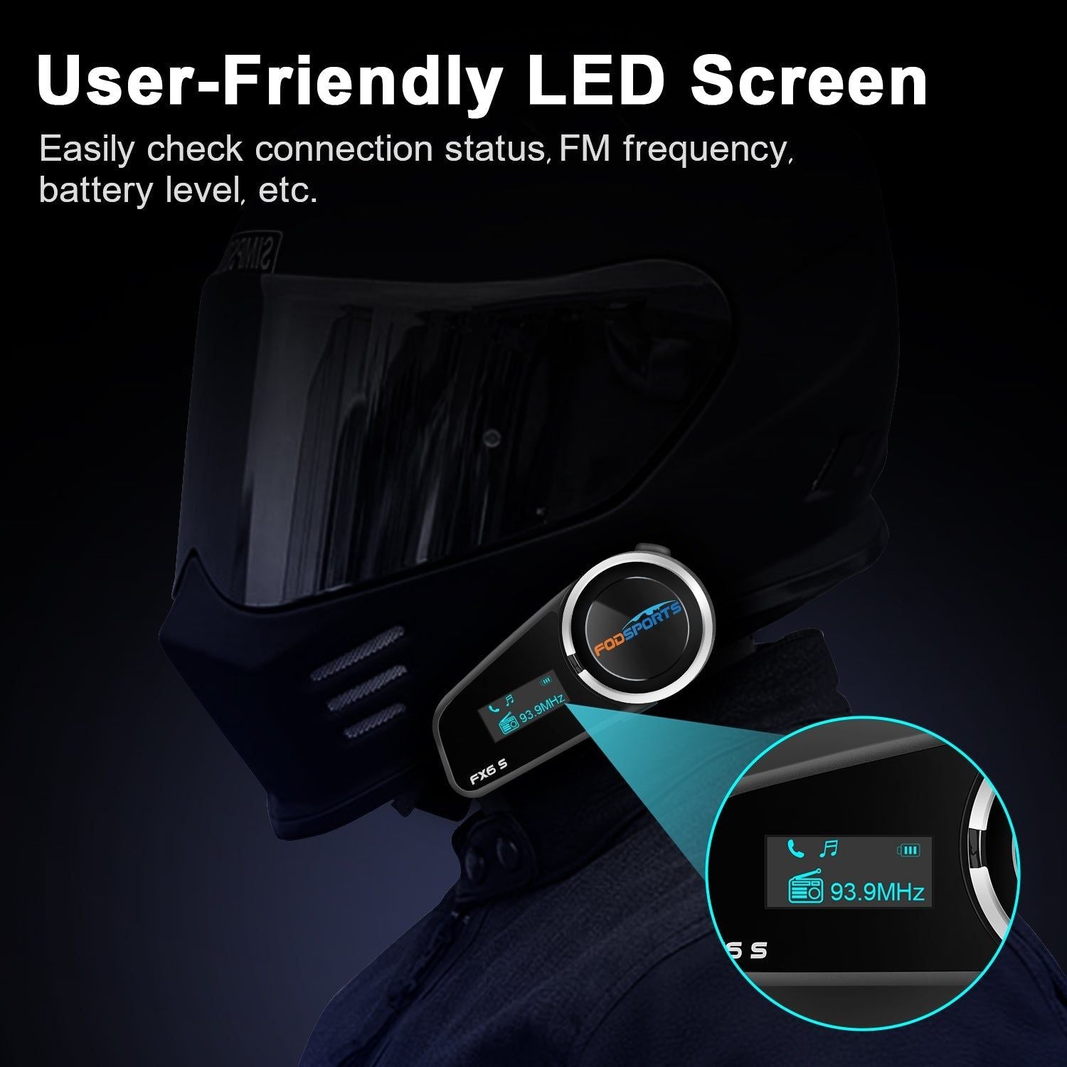 FX6S Bluetooth Motorcycle Intercom | Hifi Media Store