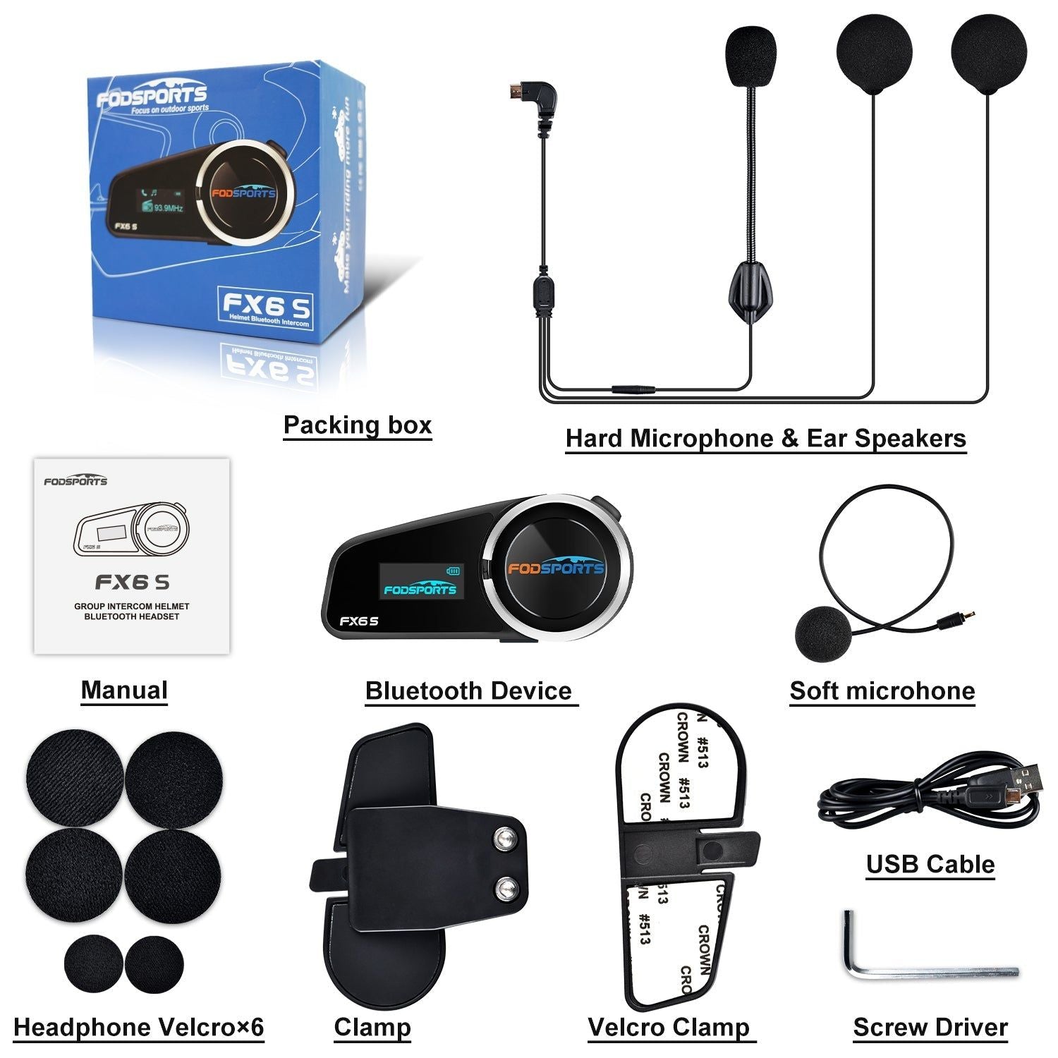 FX6S Bluetooth Motorcycle Intercom Global 1 unit Intercom | Hifi Media Store