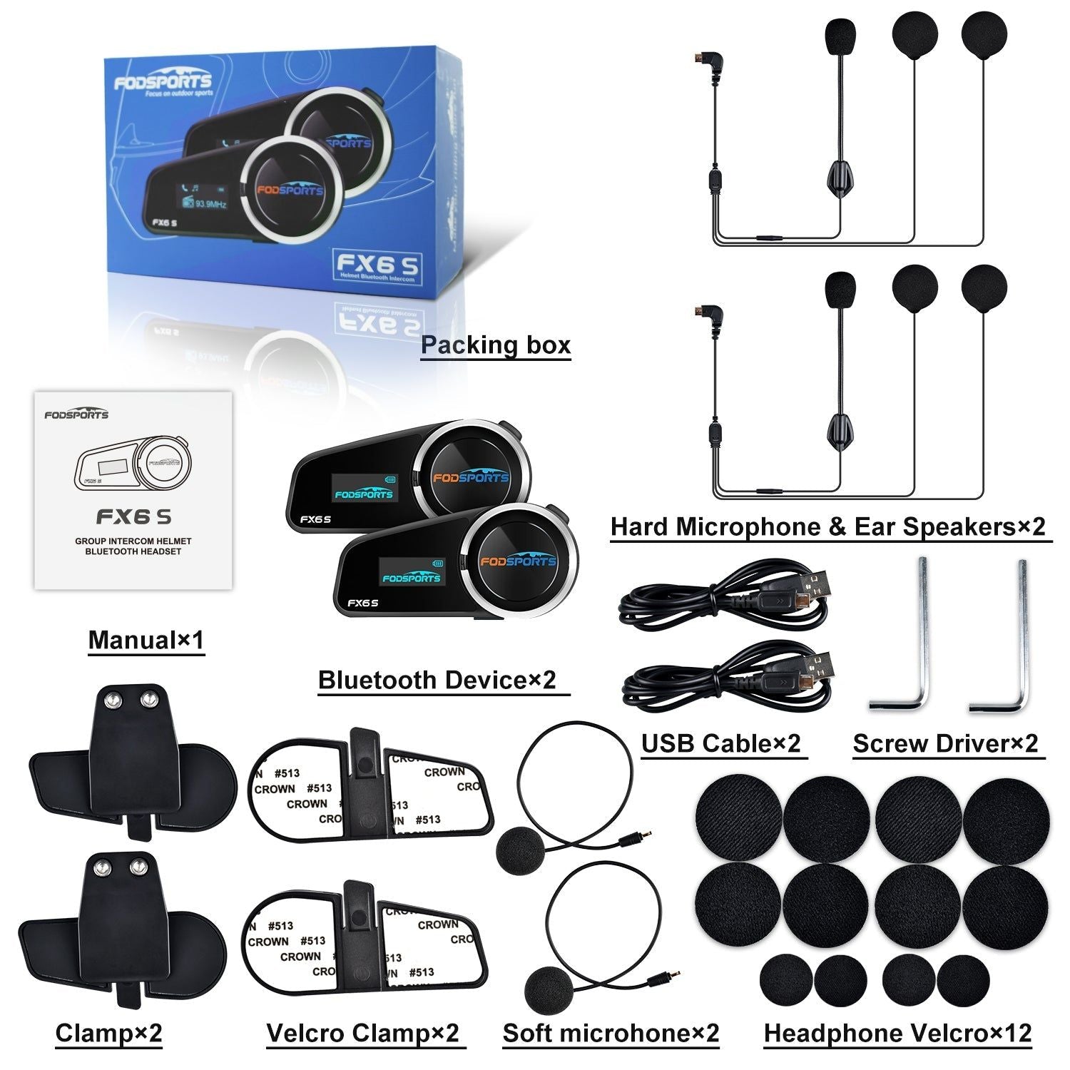 FX6S Bluetooth Motorcycle Intercom Global 2 units Intercoms | Hifi Media Store