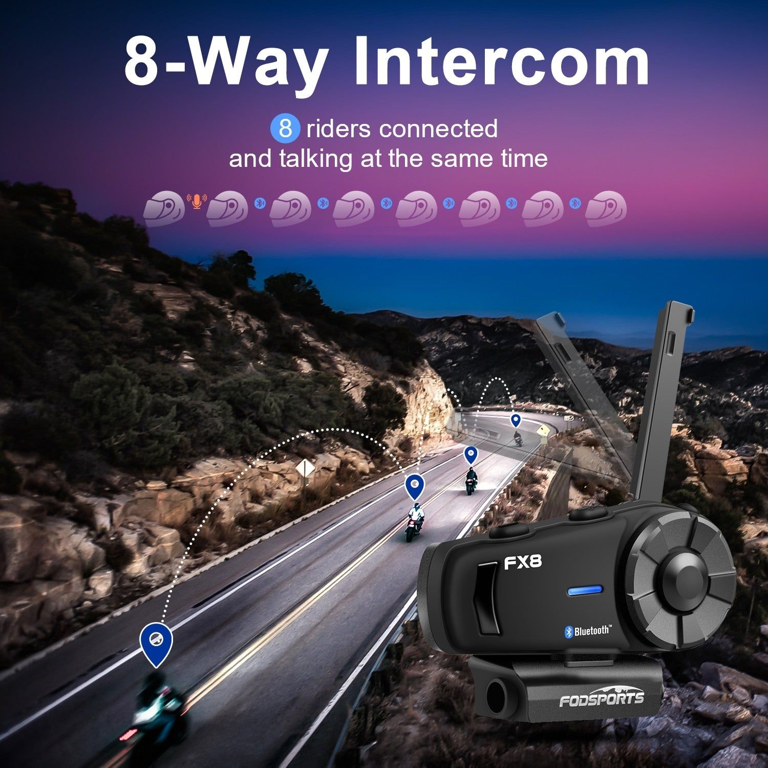 FX8 Bluetooth Motorcycle Intercom | Hifi Media Store