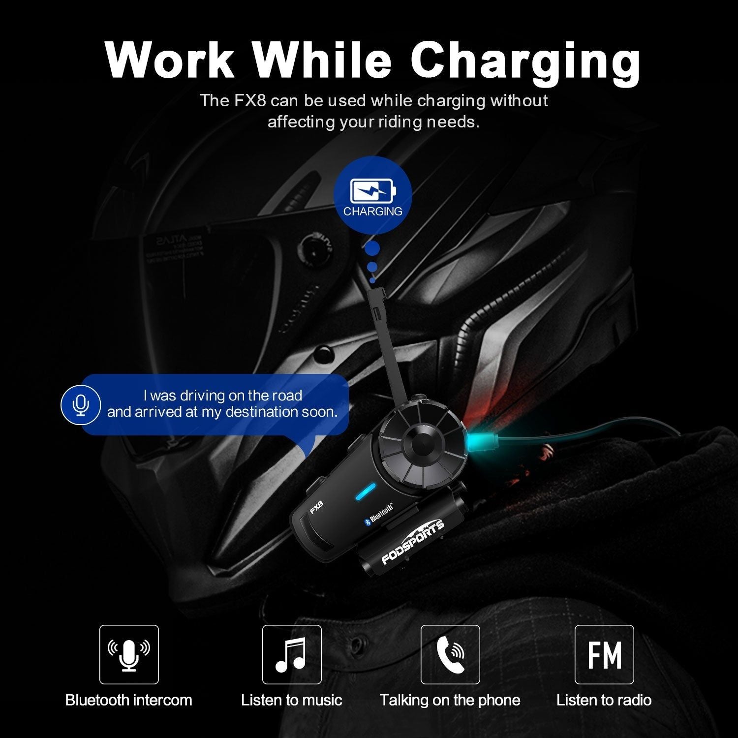 FX8 Bluetooth Motorcycle Intercom | Hifi Media Store